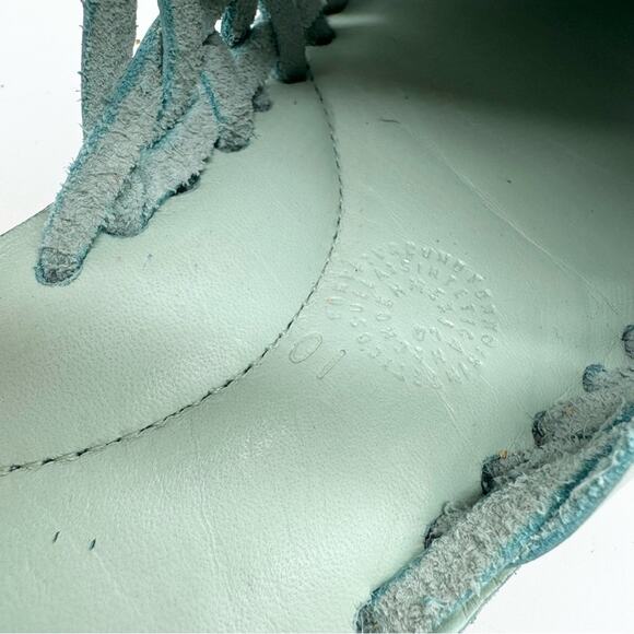 Espiritu Mint Huarache Mule Leather Woven Slip On Sandals Size 10 Boho Comfort - Picture 12 of 12
